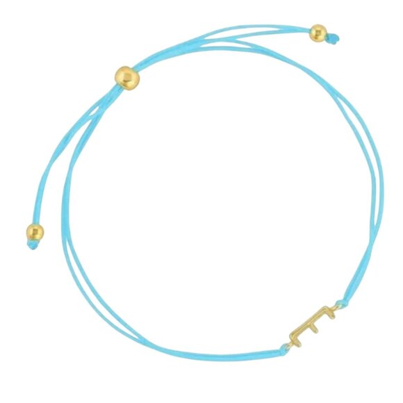 Gorjana Initial Prism Bracelet – Blue String, Letter "E" - Picture 1 of 5